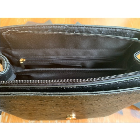 Crossi•Bold Bow Black Embossed Satchel - Picture 4 of 5